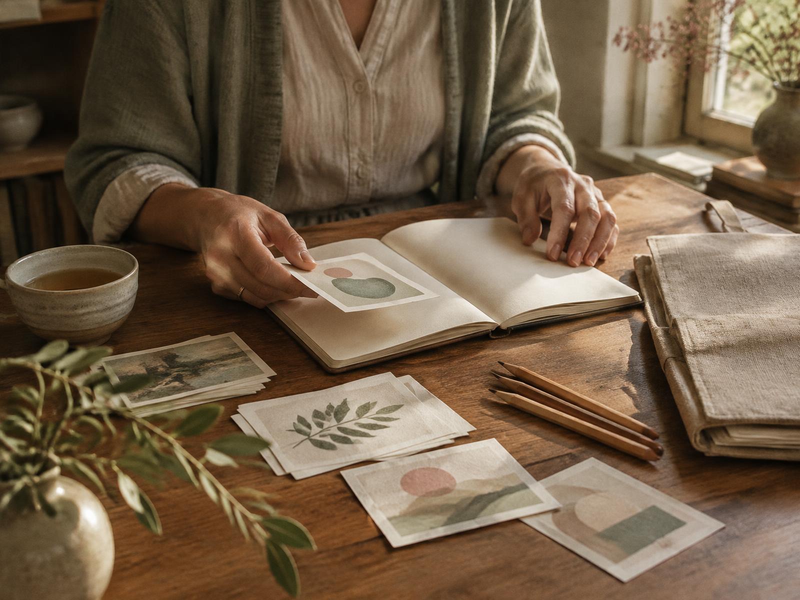 An educator preparing simple classroom materials